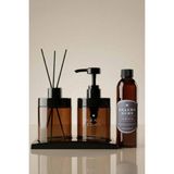Mikasso Vanilya Kokulu Amber Sabunluk Seti - 220 ml Sıvı Sabunluk, Difüzör ve Yedek Koku Cam Kahverengi - Çok Renkli