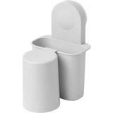 Mikasso Vanztuzlu Diş Fırçalık, 16 cm Meridyendukkan Pratik Banyo Dekorasyon Ürünleri Plastik Beyaz - Çok Renkli