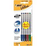 Mikasso Velleda 4+1 Beyaz Tahta Kalemi Renkli Tebeşir Beyaz - Çok Renkli