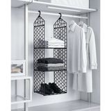 Mikasso Velora Çok Amaçlı Askılı Dolap Içi Düzenleyici Katlanır Raf Organizeri 3 Katlı (Siyah) Plastik Siyah - Çok Renkli