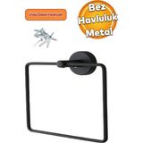 Mikasso Vidalı Kare Siyah Havluluk Lavabo Banyo Mutfak Aparat Standı Bez Havlu Askısı Paslanmaz Metal Metal - Çok Renkli