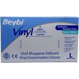 Mikasso Vinyl ** M Beden ** Vinil Pudrasız Muayene Eldiveni 100'LÜK Kutu M Bedendir Bej