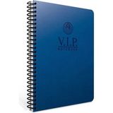 Mikasso Vip A4 140 Yaprak Deri Kapak Spiralli Defter (1080) Çizgili Lacivert Spiralli Çizgili Orta Boy Laciv - Çok Renkli
