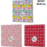Mikasso Vivago Art Çizgisiz Defter 15 x 15 cm Bez Çanta Hediyeli 3 Lü Set 4 Karton Düz Çizgisiz Küçük Boy - Çok Renkli