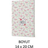 Mikasso Vivago Art Flamingo 3 - Çizgili Defter 14 x 20 cm Bez Çanta Hediyeli Kod 3 Karton Düz Çizgili Ort - Çok Renkli