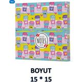 Mikasso Vivago Art Kahve Çizgisiz Defter 15 x 15 cm Bez Çanta Hediyeli Kod 10 Karton Düz Çizgisiz Küçük Boy - Çok Renkli