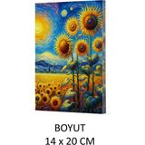 Mikasso Vivago Art Van Gogh Ayçiçekleri Çizgili Defter 14 x 20 cm Bez Çanta Hediyeli Kod 4 Karton Düz Çizgil - Çok Renkli