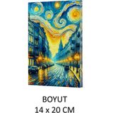 Mikasso Vivago Art Van Gogh Sokak Çizgili Defter 14 x 20 cm Bez Çanta Hediyeli Kod 6 Karton Düz Çizgili Ort - Çok Renkli