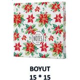 Mikasso Vivago Art Yılbaşı Çizgisiz Defter 15 x 15 cm Bez Çanta Hediyeli Kod 6 Karton Düz Çizgisiz Küçük Boy - Çok Renkli