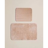 Mikasso Wavelet Kaydırmaz Taban Banyo Paspası Seti 60X100 cm + 50X60 cm Açık Bej Polyester Bej - Çok Renkli