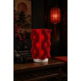 Mikasso Wavy Lamp Premium Dekoratif Abajur – Modern Tasarım Gece Lambası, Ortam Işığı Plastik Kırmızı - Çok Renkli