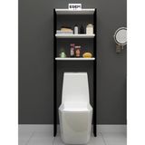 Mikasso Wc Arkası Ahşap Raf Banyo Tuvalet Düzenleyici Wc Üstü Raf 3 Raflı Banyo Düzenleyici Suntalam Beyaz - Çok Renkli