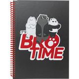 Mikasso We Bare Bears Bro Time Spiralli Sert Kapak Kareli Defter 24X17CM - 96 Yaprak Sert Düz Kareli 96 Yapr - Çok Renkli