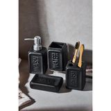 Mikasso Well Stoneware 4 Parça Banyo Seti Seramik Siyah - Çok Renkli