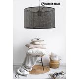 Mikasso Wicker Siyah-Beyaz Hasır Sarkıt Avize 38CM Hasır 1 E27 Siyah Salon / Oturma Odası - Çok Renkli