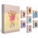 Mikasso Xoxo Spiralli Sert Kapak Not Defteri 17X24CM 120 Yaprak Kareli 6267 (Karışık Renk 1 Adet) Karton Düz - Çok Renkli