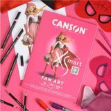 Mikasso Xsmart Fan Art A4 20YP 250GR Çizim Defteri / C300001565 Karton Düz Çizgisiz Büyük Boy Pembe Resim De - Çok Renkli