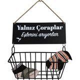 Mikasso Yalnız Çoraplar Duvar Sepeti – Tek Çorap Askılığı & Organizer Siyah - Çok Renkli