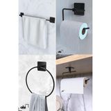 Mikasso Yapışkanlı 4 Lü Uzun Havluluk Rulo Kağıt Havluluk Tuvalet Wc Kağıtlık Banyo Mutfak Set Siyah - Çok Renkli
