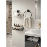 Mikasso Yapışkanlı Banyo Düzenleyici Duşakabin Şampuanlık Banyo Rafı Wc Kâğıtlık Havluluk 3 Lü Set Metal Siy - Çok Renkli