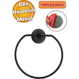 Mikasso Yapışkanlı Banyo Havluluk Bornoz Askısı Tutacağı Asacağı Asma Aparatı Metal Siyah Askılık Askılığı S - Çok Renkli