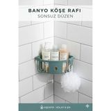 Mikasso Yapışkanlı Banyo Köşe Rafı | Plastik Üçgen Raf | Delme Yok | Pratik & Dayanıklı Plastik Kapaksız Çok - Çok Renkli