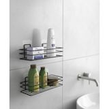 Mikasso Yapışkanlı Banyo Rafı Mat Siyah Banyo Şampuanlık Duşakabin Duş Askısı 2 Li Set Metal Siyah - Çok Renkli