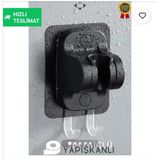 Mikasso Yapışkanlı Duş Başlığı Askısı Siyah Mika