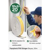 Mikasso Yapışkanlı Kapı Pencere Bandı Fitili Soğuk Rüzgar Izolasyon Kauçuğu 10X2=20 Metre