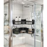 Mikasso Yapışkanlı Köşe Banyo Mutfak Rafı Organizer Çok Amaçlı Raf 2 Li Set