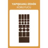 Mikasso Yapışkanlı Mobilya Zemin Koruyucu Keçe Bant Masa Sandalye Sehpa Ayak Koruyucu Kahverengi