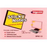 Mikasso Yapışkanlı Not Kağıdı 75X50MM Pembe x 12 Adet Yapışkanlı Not Kağıdı - Çok Renkli