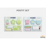 Mikasso Yapışkanlı Not Kağıdı Postit 2 Adet Model 1 Bez Çanta Hediyeli Yapışkanlı Not Kağıdı - Çok Renkli