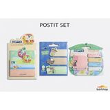 Mikasso Yapışkanlı Not Kağıdı Postit 3 Adet Set 1 Bez Çanta Hediyeli Yapışkanlı Not Kağıdı - Çok Renkli