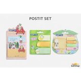 Mikasso Yapışkanlı Not Kağıdı Postit 3 Adet Set 5 Bez Çanta Hediyeli Yapışkanlı Not Kağıdı - Çok Renkli