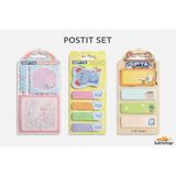 Mikasso Yapışkanlı Not Kağıdı Postit 3 Adet Set 7 Bez Çanta Hediyeli Yapışkanlı Not Kağıdı - Çok Renkli