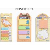Mikasso Yapışkanlı Not Kağıdı Postit 3 Adet Set 8 Bez Çanta Hediyeli Yapışkanlı Not Kağıdı - Çok Renkli
