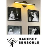 Mikasso Yapışkanlı Sensörlü Günışığı Kablosuz Ledli Pilli Aplik Duvar Aydınlatma Siyah Pil Dahildir Alüminyu - Çok Renkli