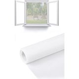 Mikasso Yapışkanlı Sineklik 130X150 cm Çift Kanat Beyaz Sineklik Pratik Pencere Uçuşan Sinek Tutucu Ağ Polye