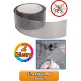 Mikasso Yapışkanlı Sineklik Tülü Tamir Bandı Yırtık Kopmuş Delik Fiber Tül Yapıştırma Siyah 48 mm x 2 Metre