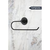 Mikasso Yapışkanlı Siyah Kağıt Rulo Havluluk, Peçetelik, Yapışkanlı Tasarım, Banyo Askısı Ring Serisi Siyah