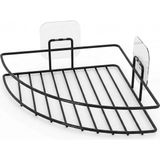 Mikasso Yapışkanlı Üçgen Banyo Köşeliği Duş Rafı Metal Organizer Deliksiz Vidasız Montaj Siyah Filora Metal - Çok Renkli