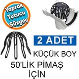 Mikasso Yaprak Tutucu Gider Pislik Tutucu 2 Adet 50 Lik Pimaş Boru Için Ahtapot Oluk Tutucu Plastik Küçük