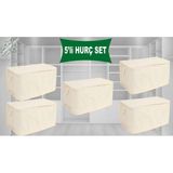 Mikasso Yastık Hurcu 5li Set Tela Dayanıklı Malzeme Çok Amaçlı Döşek Yastık Hurcu 70X45X35 Tela Bej