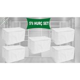 Mikasso Yastık Hurcu 5li Set Tela Dayanıklı Malzeme Çok Amaçlı Döşek Yastık Hurcu 70X45X35 Tela Beyaz