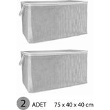 Mikasso Yastık Hurcu Maxi Hurç 75X40X40 cm Gri - 2 Adet Pamuklu 75 x 40 Gri