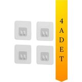 Mikasso Yedek 4 Adet Yapışkanlı Askılık Sticker Banyo Köşeliği Askısı Mutfak Düzenleyici Duş Rafı Kancası Şe