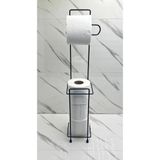 Mikasso Yedekli Ayaklı Kare Tuvalet Kağıtlığı Metal Banyo Wc Düzenleyici Siyah Filora Metal Siyah - Çok Renkli