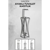 Mikasso Yedekli Tuvalet Kağıtlığı Siyah Wc Kağıtlık Ayaklı Tuvalet Kağıdı Standı Dik Tuvalet Kağıdı Tutucu M - Çok Renkli
