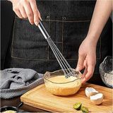 Mikasso Yeni Nesil Paslanmaz Çelik Metal Boncuk Top Uçlu Çırpıcı Sos Karıştırıcı Top Uçlu Yumurta Çırpıcı Çe